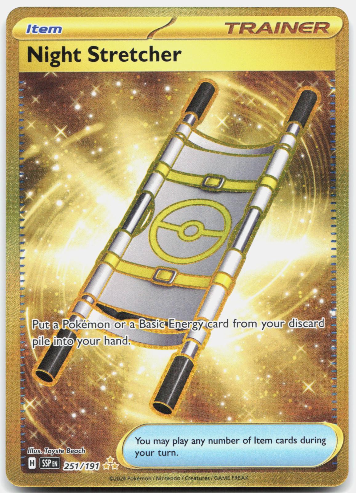 Night Stretcher 251/191 Hyper Rare Surging Sparks Pokemon Holo Near Mint