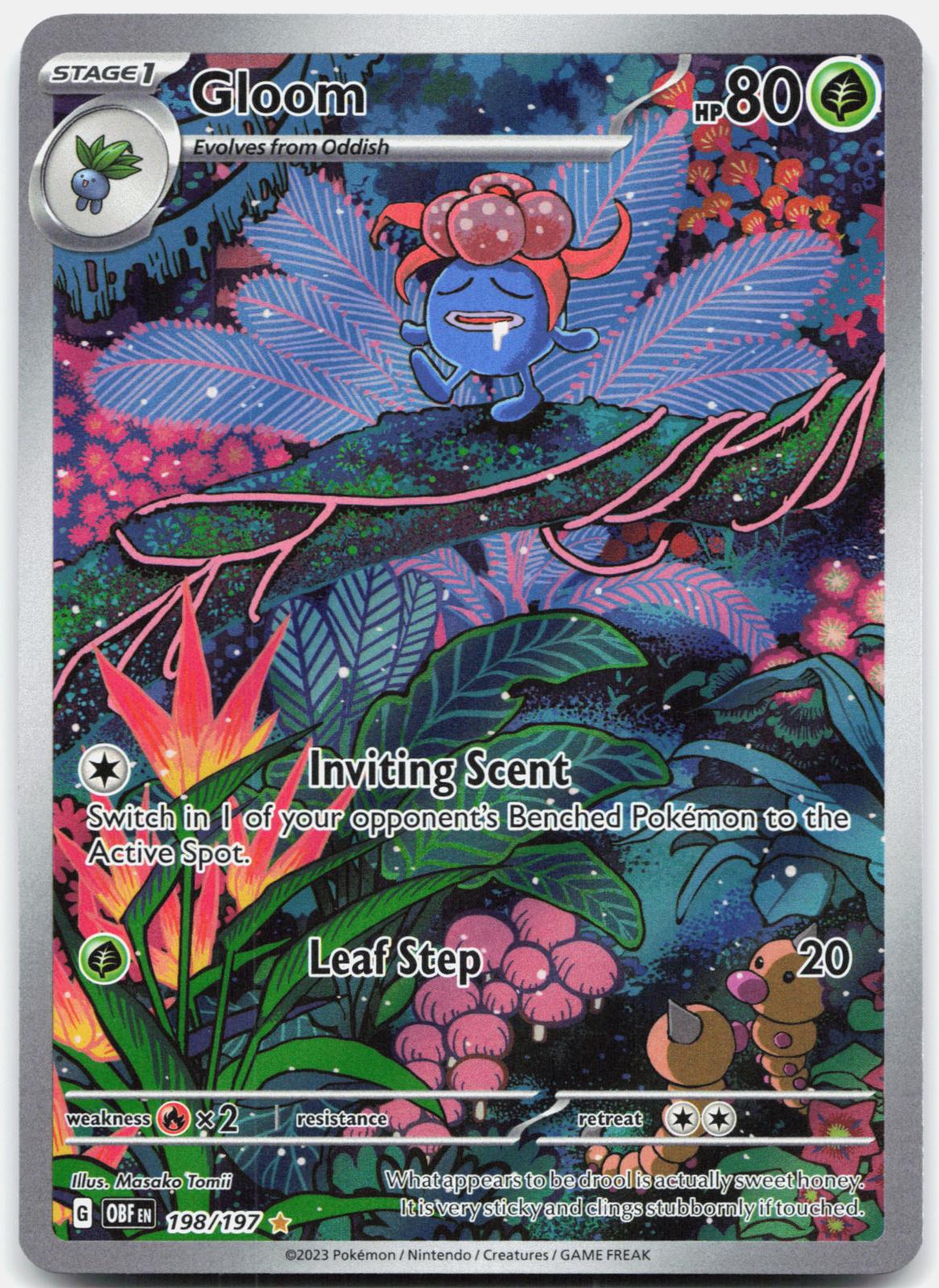 Gloom 198/197 Illustration Rare Obsidian Flames Pokemon Holo Near Mint