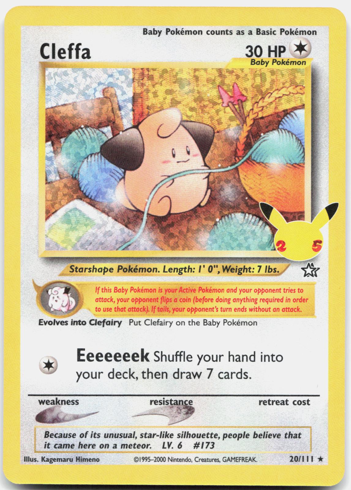 Cleffa 20/111 Celebrations: Classic Collection Pokemon Holo NM