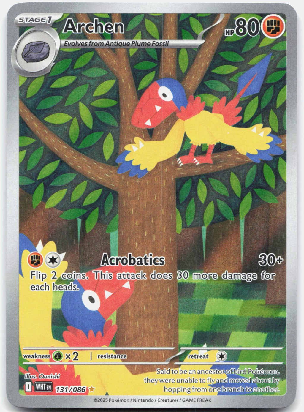 Archen 131/086 Holo Illustration Rare White Flare Pokemon Near Mint