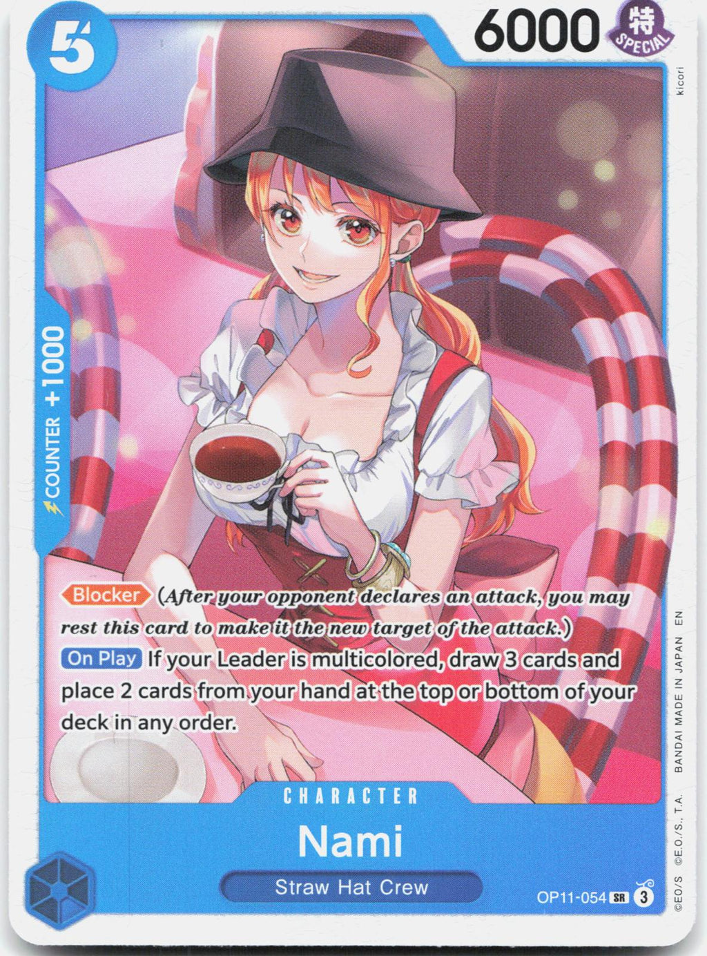Nami (054) OP11-054 Super Rare A Fist of Divine Speed One Piece Foil Near Mint