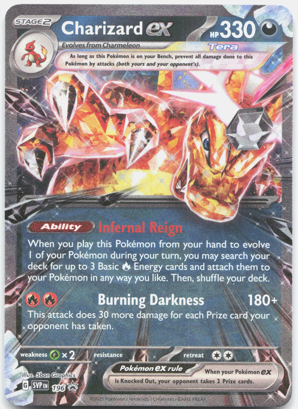 Charizard ex -196 196 Holo Promo Scarlet & Violet Promo Pokemon Near Mint