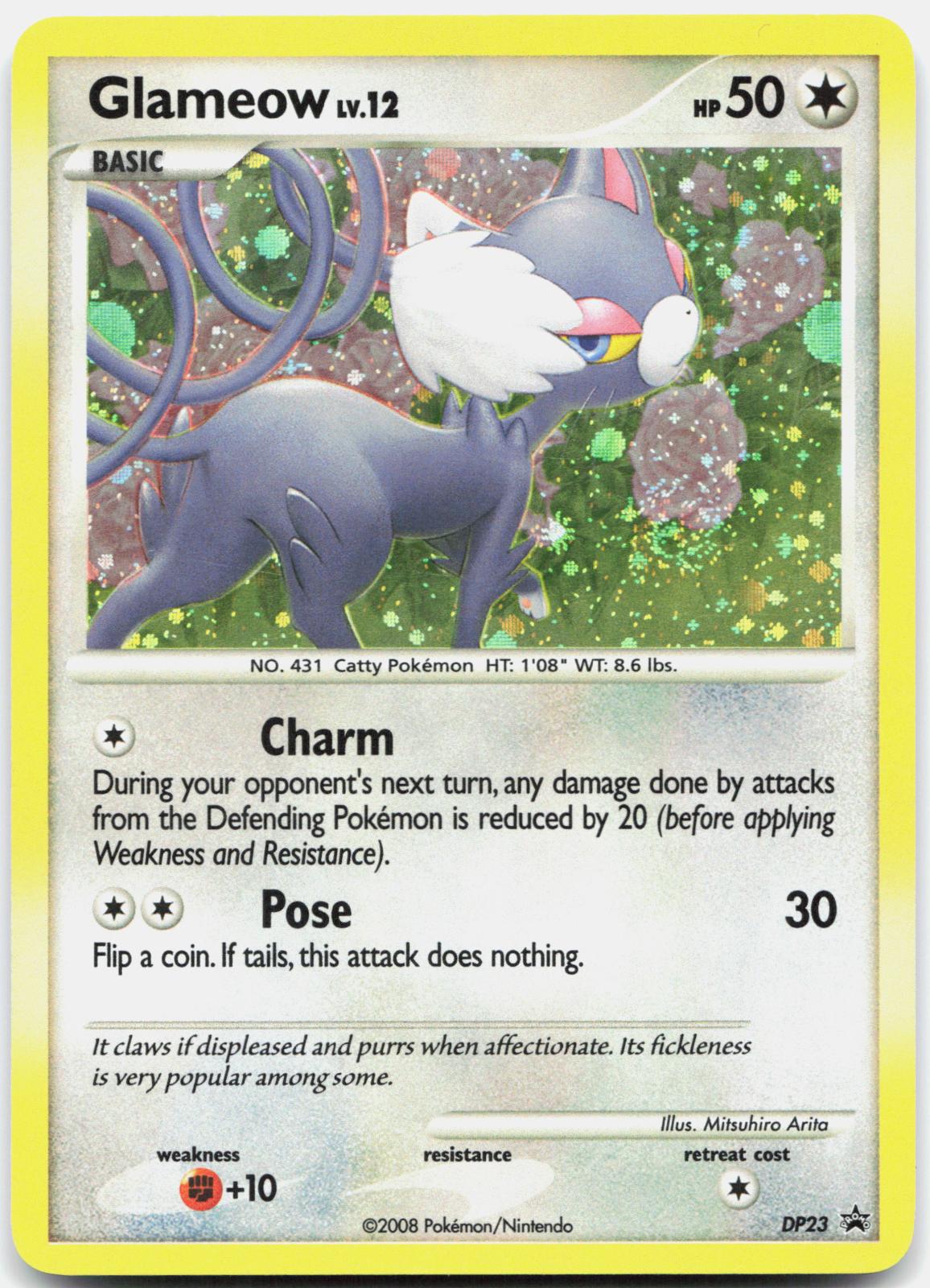 Glameow DP23 Holo Promo Diamond and Pearl Promos Pokemon Moderately Played