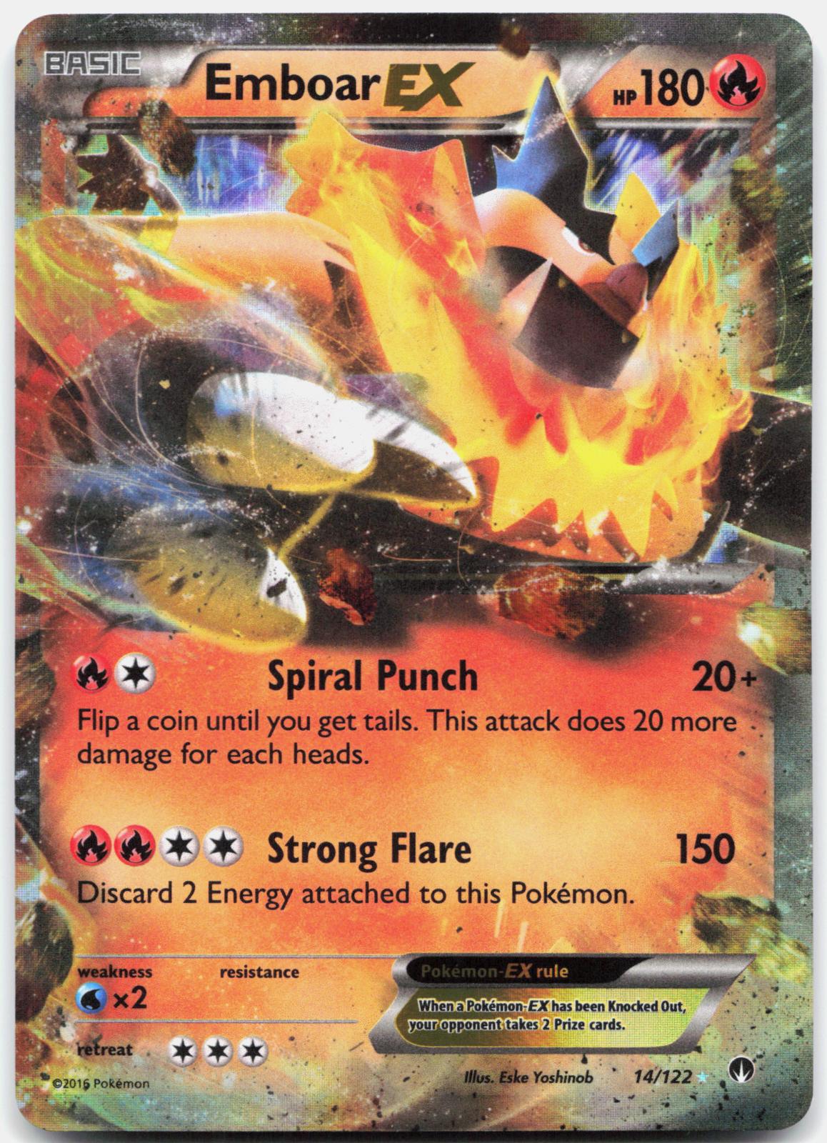Emboar EX 14/122 Holo EX Rare BREAKpoint Pokemon Near Mint