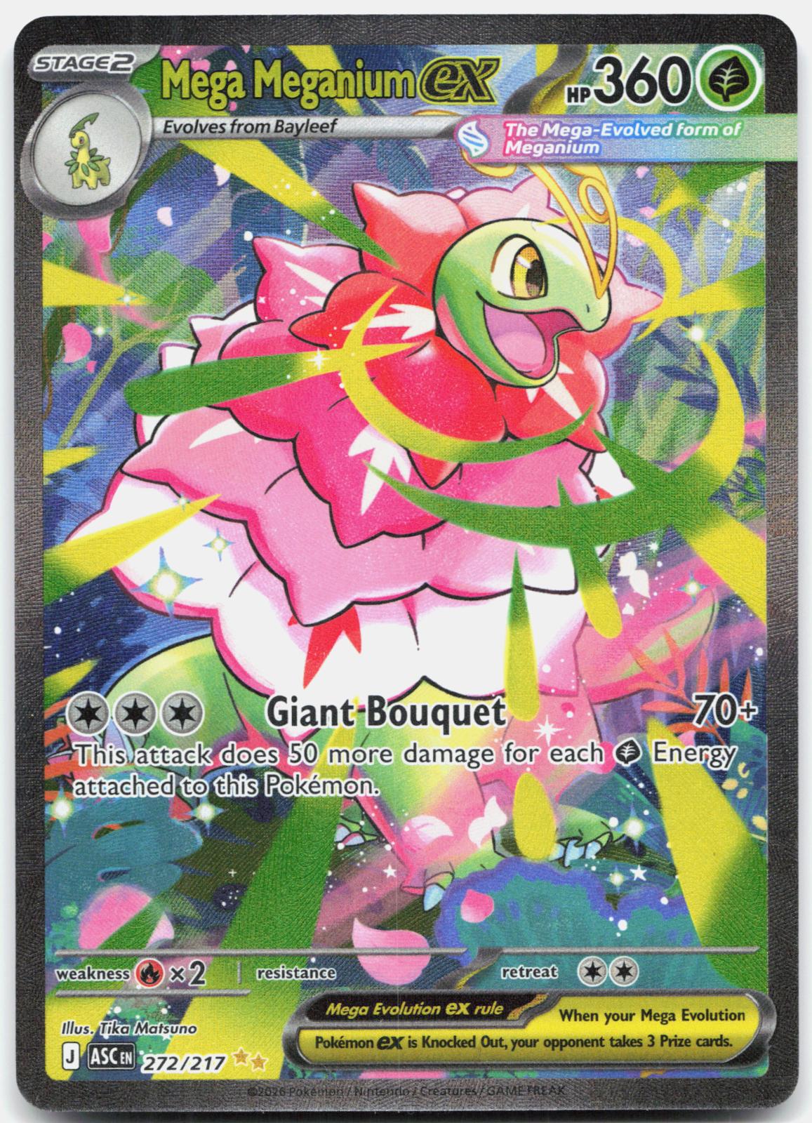 Mega Meganium ex 272/217 Ascended Heroes Pokemon Holo NM