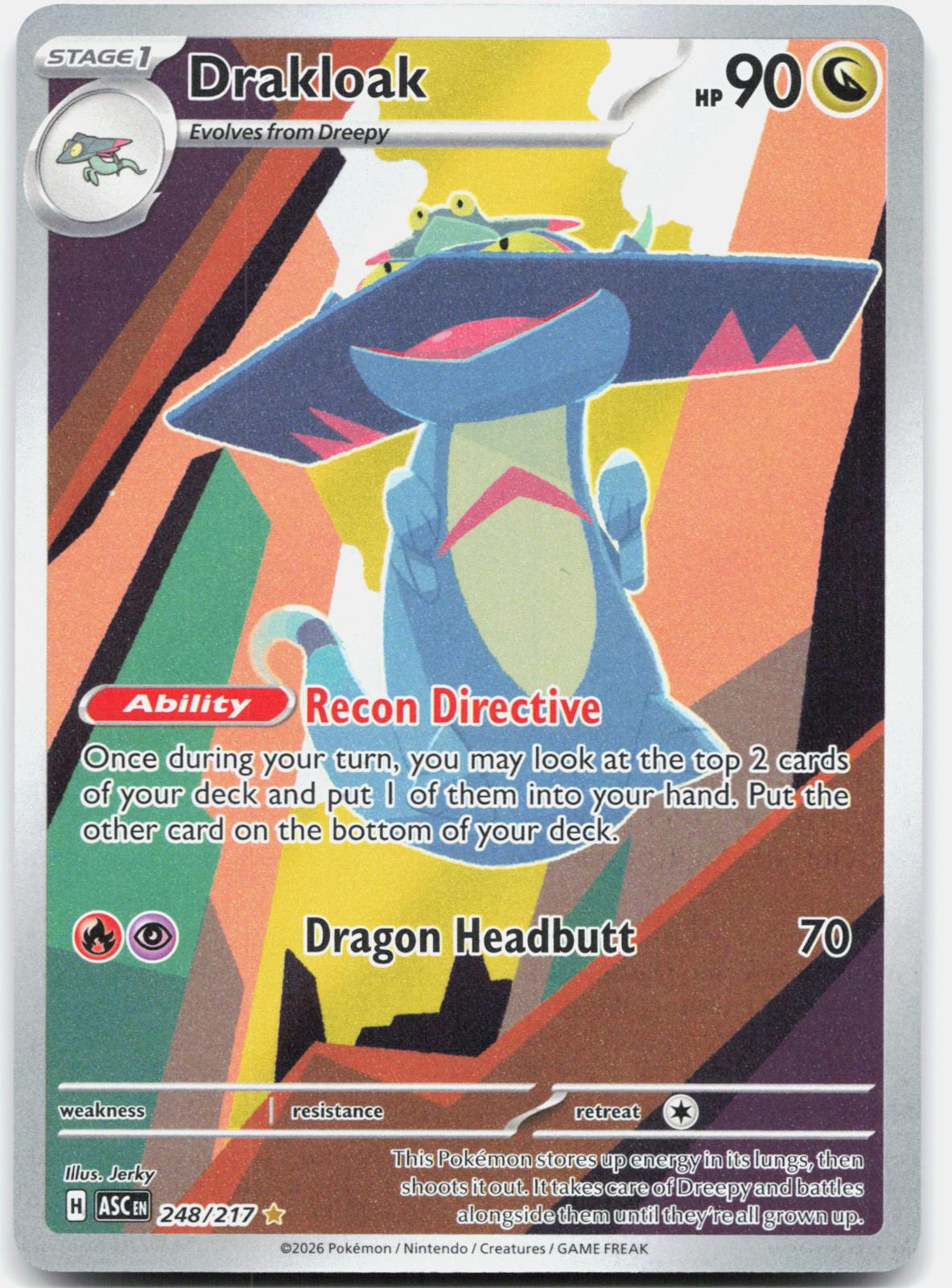 Drakloak 248/217 Illustration Rare Ascended Heroes Pokemon Holo Near Mint