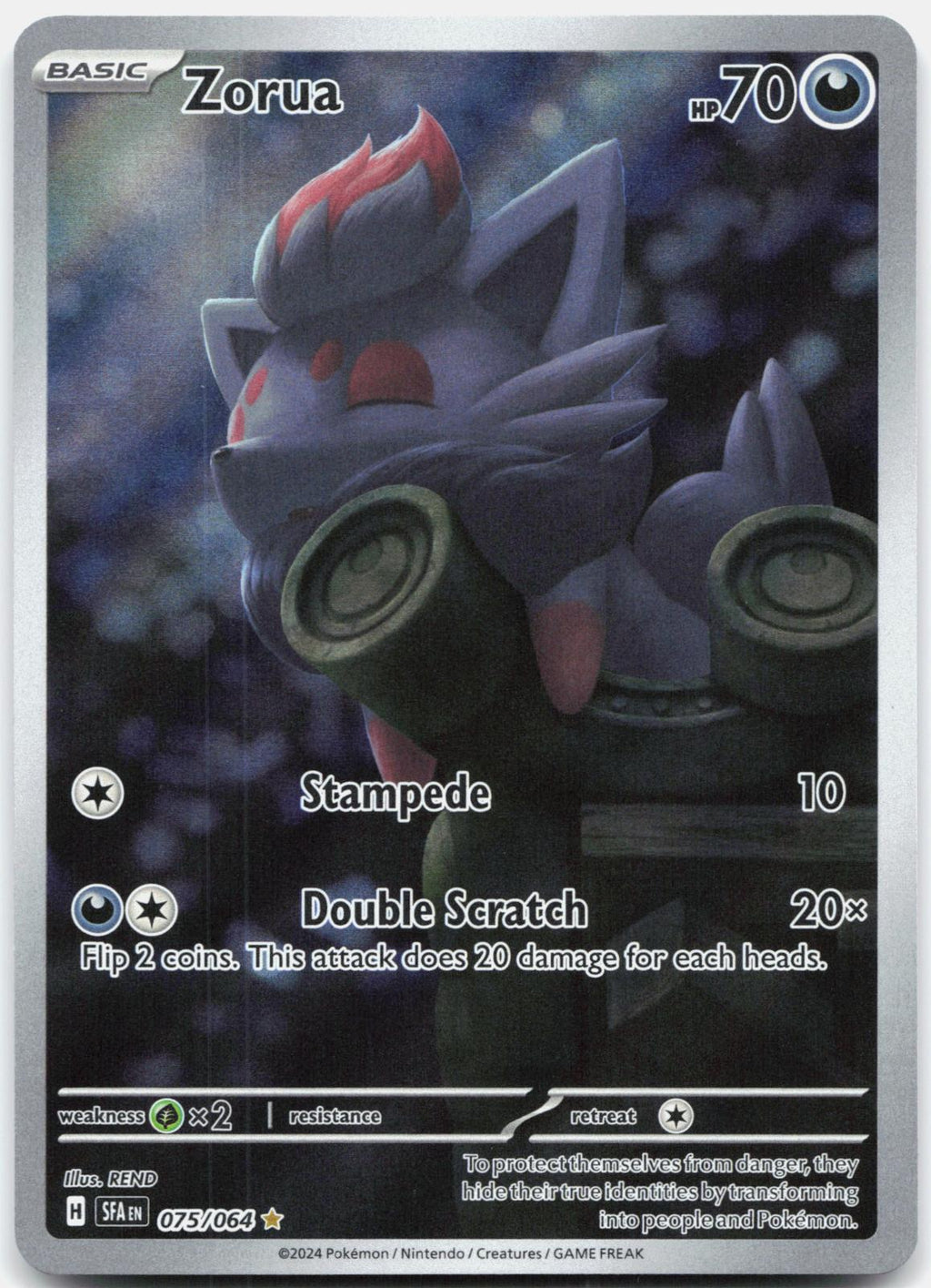 Zorua 075/064 Illustration Rare Shrouded Fable Pokemon Holo Near Mint