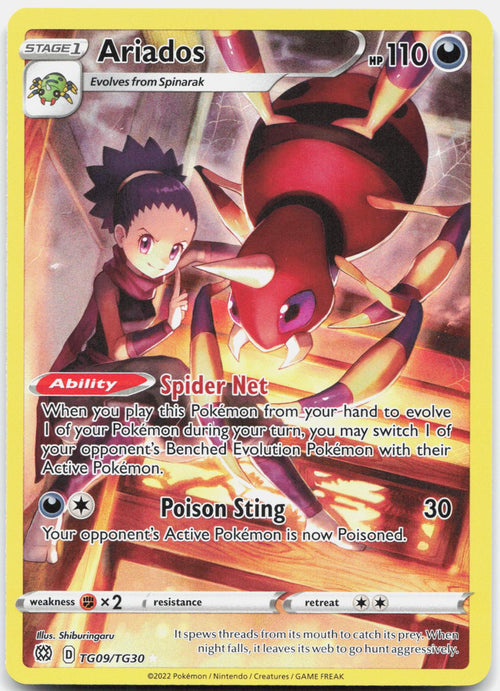 Ariados TG09/TG30 Holo Brilliant Stars Trainer Gallery Pokemon NM