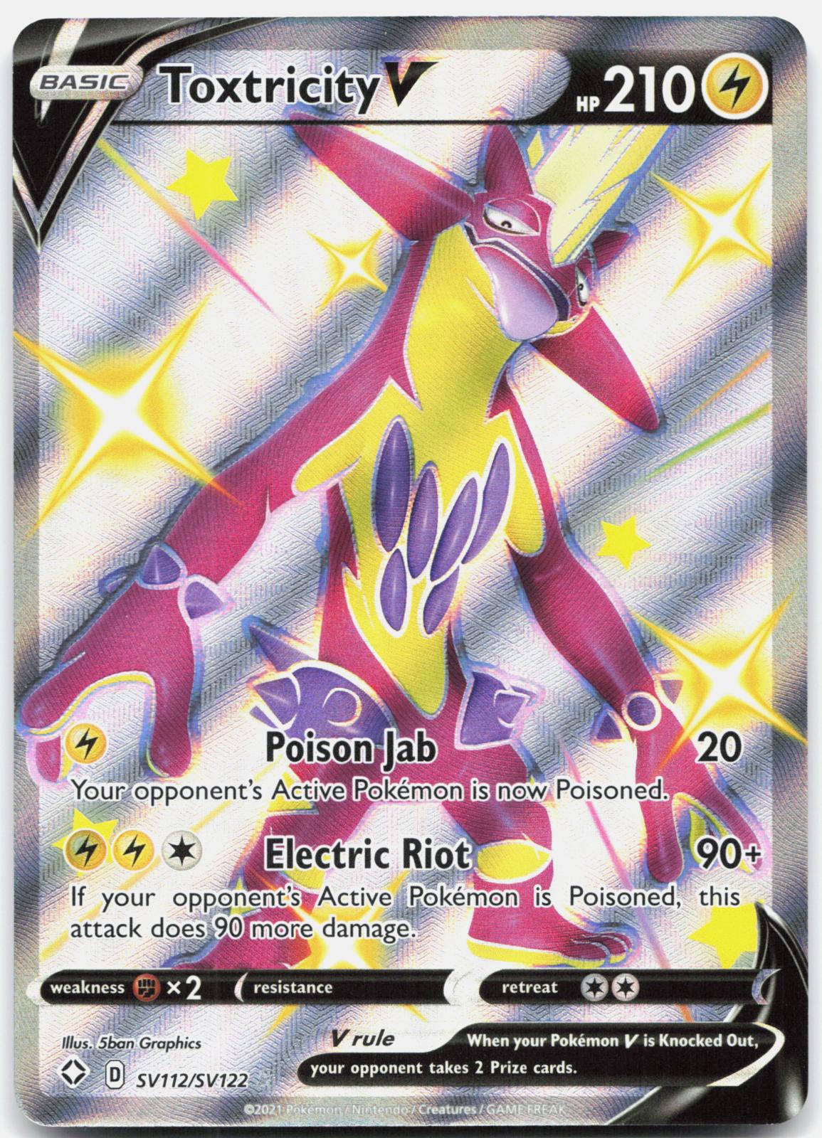 Toxtricity V SV112/SV122 Holo V Rare Shining Fates Shiny Vault Pokemon Near Mint