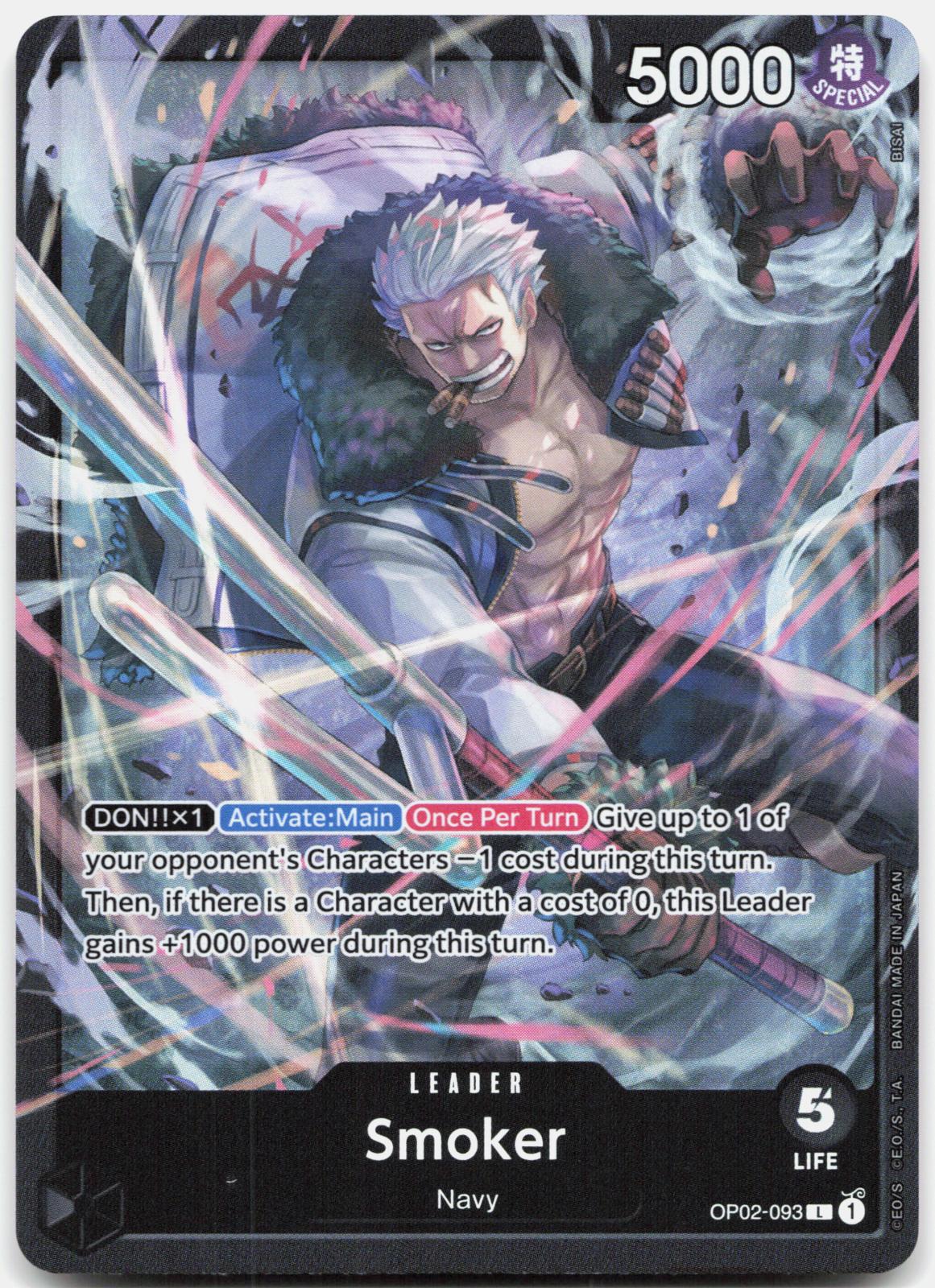 Smoker OP02-093 Leader Starter Deck 19: BLACK Smoker One Piece Foil Near Mint