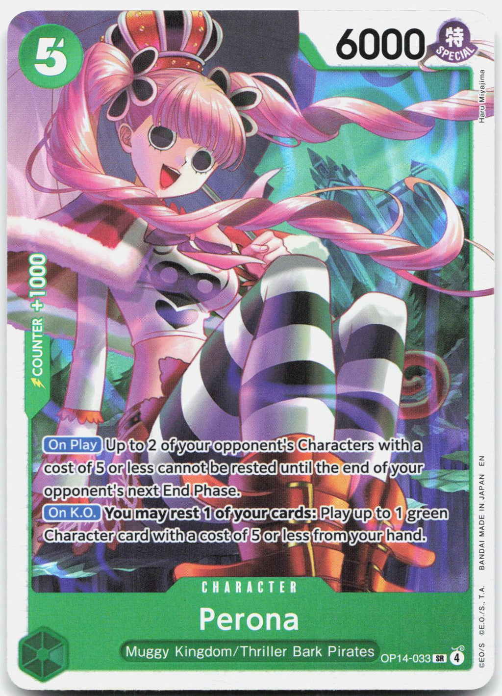 Perona OP14-033 Super Rare The Azure Sea's Seven One Piece Foil Near Mint