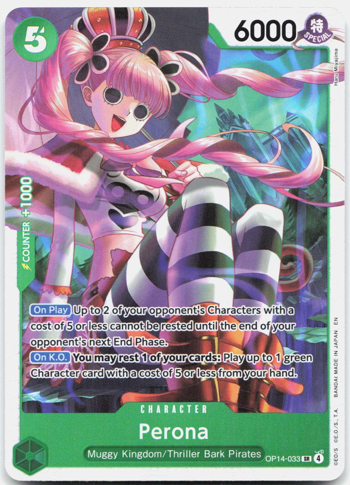 Perona OP14-033 Super Rare The Azure Sea's Seven One Piece Foil Near Mint