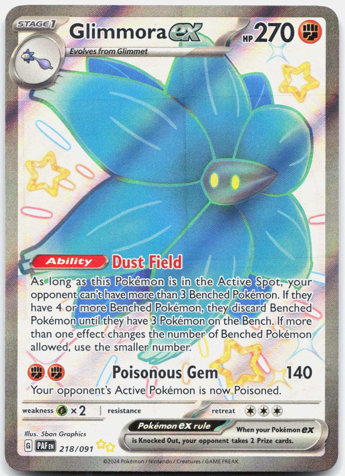 Glimmora ex 218/091 Shiny Ultra Rare Paldean Fates Pokemon Holo Near Mint