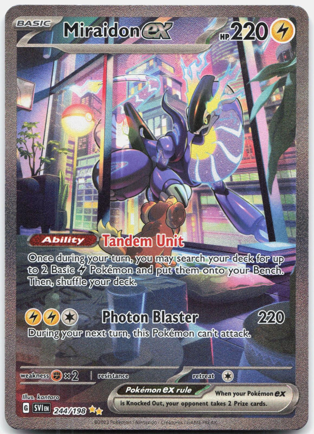 Miraidon ex 244/198 Special Illustration Rare Scarlet & Violet Pokemon Holo NM