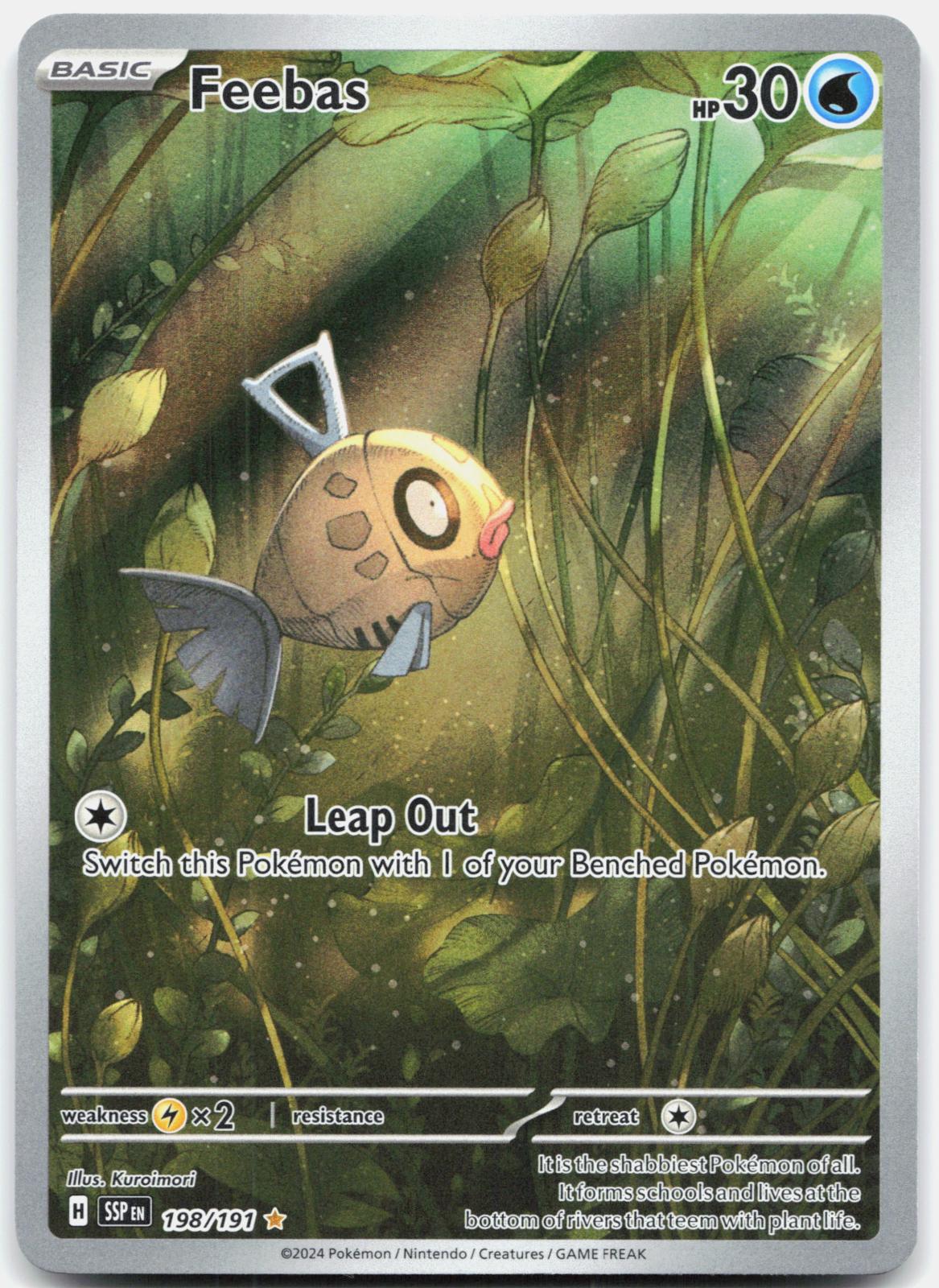 Feebas 198/191 Illustration Rare Surging Sparks Pokemon Holo Near Mint