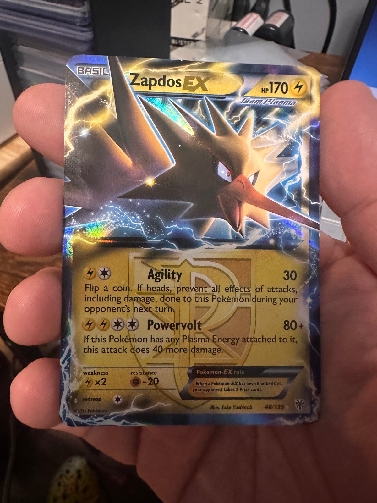 Zapdos EX 48/135 Plasma Storm - front